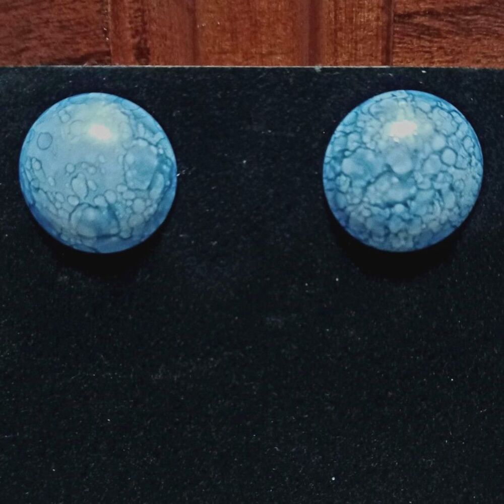 Retro Blue Stud Earrings